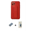 MARSİLYAN™- iPhone 11 Pro Kılıf Akış Doku - Siyah 6D Mat Seramik Hayalet Nano Ekran Koruyucu + Shine Kamera Lens Koruma Cam - GS