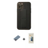 MARSİLYAN™- iPhone 11 Pro Kılıf Akış Doku - Siyah 6D Mat Seramik Hayalet Nano Ekran Koruyucu + Shine Kamera Lens Koruma Cam - PE