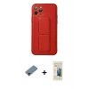 MARSİLYAN™- iPhone 11 Pro Kılıf Akış Doku - Siyah 6D Mat Seramik Hayalet Nano Ekran Koruyucu + Shine Kamera Lens Koruma Cam - GD
