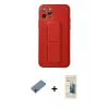 MARSİLYAN™- iPhone 11 Pro Kılıf Akış Doku - Siyah 6D Mat Seramik Hayalet Nano Ekran Koruyucu + Shine Kamera Lens Koruma Cam - GI