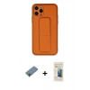 MARSİLYAN™- iPhone 11 Pro Kılıf Akış Doku - Siyah 6D Mat Seramik Hayalet Nano Ekran Koruyucu + Shine Kamera Lens Koruma Cam - GI