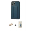 MARSİLYAN™- iPhone 11 Pro Kılıf Akış Doku - Siyah 6D Mat Seramik Hayalet Nano Ekran Koruyucu + Renkli Kamera Lens Koruma Cam - YL