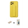 MARSİLYAN™- iPhone 11 Pro Kılıf Akış Doku - Siyah 6D Mat Seramik Hayalet Nano Ekran Koruyucu + Renkli Kamera Lens Koruma Cam - YL