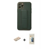 MARSİLYAN™- iPhone 11 Pro Kılıf Akış Doku - Siyah 6D Mat Seramik Hayalet Nano Ekran Koruyucu + Renkli Kamera Lens Koruma Cam - YL