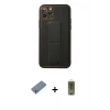 MARSİLYAN™- iPhone 11 Pro Kılıf Akış Doku - Siyah Joko Magic 5D Hayalet Cam + Shine Kamera Lens Koruma Cam - GS