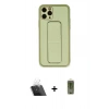 MARSİLYAN™- iPhone 11 Pro Kılıf Akış Doku - Siyah Joko Magic 5D Hayalet Cam + Kamera Lens Koruma Cam - SF