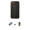 MARSİLYAN™- iPhone 11 Pro Kılıf Akış Doku - Siyah Joko Magic 5D Hayalet Cam + Metal Kamera Lens Koruma Cam - KI