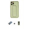 MARSİLYAN™- iPhone 11 Pro Kılıf Akış Doku - Siyah Joko Magic 5D Hayalet Cam + Metal Kamera Lens Koruma Cam - KI