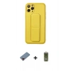 MARSİLYAN™- iPhone 11 Pro Kılıf Akış Doku - Siyah Joko Magic 5D Hayalet Cam + Metal Kamera Lens Koruma Cam - KI