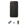 MARSİLYAN™- iPhone 11 Pro Kılıf Akış Doku - Siyah Joko Magic 5D Hayalet Cam + Shine Kamera Lens Koruma Cam - PE
