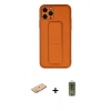 MARSİLYAN™- iPhone 11 Pro Kılıf Akış Doku - Siyah Joko Magic 5D Hayalet Cam + Renkli Kamera Lens Koruma Cam - TU