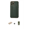 MARSİLYAN™- iPhone 11 Pro Kılıf Akış Doku - Siyah Joko Magic 5D Hayalet Cam + Renkli Kamera Lens Koruma Cam - PE