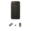 MARSİLYAN™- iPhone 11 Pro Kılıf Akış Doku - Siyah Joko Magic 5D Hayalet Cam + Shine Kamera Lens Koruma Cam - GI