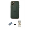 MARSİLYAN™- iPhone 11 Pro Kılıf Akış Doku - Siyah Mat Seramik Nano Ekran Koruyucu + Shine Kamera Lens Koruma Cam - GS