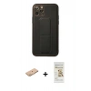 MARSİLYAN™- iPhone 11 Pro Kılıf Akış Doku - Siyah Mat Seramik Nano Ekran Koruyucu + Renkli Kamera Lens Koruma Cam - TU