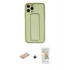MARSİLYAN™- iPhone 11 Pro Kılıf Akış Doku - Siyah Mat Seramik Nano Ekran Koruyucu + Renkli Kamera Lens Koruma Cam - TU