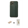 MARSİLYAN™- iPhone 11 Pro Kılıf Akış Doku - Siyah Mat Seramik Nano Ekran Koruyucu + Renkli Kamera Lens Koruma Cam - TU