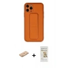 MARSİLYAN™- iPhone 11 Pro Kılıf Akış Doku - Siyah Mat Seramik Nano Ekran Koruyucu + Renkli Kamera Lens Koruma Cam - TU
