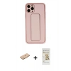MARSİLYAN™- iPhone 11 Pro Kılıf Akış Doku - Siyah Mat Seramik Nano Ekran Koruyucu + Renkli Kamera Lens Koruma Cam - TU
