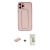 MARSİLYAN™- iPhone 11 Pro Kılıf Akış Doku - Siyah Mat Seramik Nano Ekran Koruyucu + Renkli Kamera Lens Koruma Cam - SI