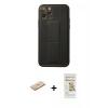 MARSİLYAN™- iPhone 11 Pro Kılıf Akış Doku - Siyah Mat Seramik Nano Ekran Koruyucu + Renkli Kamera Lens Koruma Cam - SI