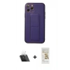MARSİLYAN™- iPhone 11 Pro Kılıf Akış Doku - Siyah Mat Seramik Nano Ekran Koruyucu + Şeffaf Kamera Lens Koruma Cam