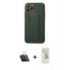 MARSİLYAN™- iPhone 11 Pro Kılıf Akış Doku - Siyah Mat Seramik Nano Ekran Koruyucu + Şeffaf Kamera Lens Koruma Cam