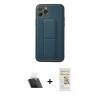 MARSİLYAN™- iPhone 11 Pro Kılıf Akış Doku - Siyah Mat Seramik Nano Ekran Koruyucu + Şeffaf Kamera Lens Koruma Cam