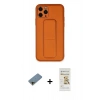 MARSİLYAN™- iPhone 11 Pro Kılıf Akış Doku - Siyah Mat Seramik Nano Ekran Koruyucu + Shine Kamera Lens Koruma Cam - GD