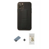 MARSİLYAN™- iPhone 11 Pro Kılıf Akış Doku - Siyah Mat Seramik Nano Ekran Koruyucu + Shine Kamera Lens Koruma Cam - GD