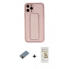 MARSİLYAN™- iPhone 11 Pro Kılıf Akış Doku - Siyah Mat Seramik Nano Ekran Koruyucu + Shine Kamera Lens Koruma Cam - GD