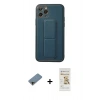 MARSİLYAN™- iPhone 11 Pro Kılıf Akış Doku - Siyah Mat Seramik Nano Ekran Koruyucu + Shine Kamera Lens Koruma Cam - GD