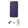 MARSİLYAN™- iPhone 11 Pro Kılıf Akış Doku - Siyah Mat Seramik Nano Ekran Koruyucu + Shine Kamera Lens Koruma Cam - GD