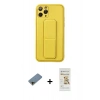 MARSİLYAN™- iPhone 11 Pro Kılıf Akış Doku - Siyah Mat Seramik Nano Ekran Koruyucu + Shine Kamera Lens Koruma Cam - GD