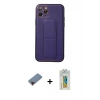 MARSİLYAN™- iPhone 11 Pro Kılıf Akış Doku - Siyah Polymer Nano Ekran Koruyucu + Metal Kamera Lens Koruma Cam - KI