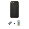 MARSİLYAN™- iPhone 11 Pro Kılıf Akış Doku - Siyah Polymer Nano Ekran Koruyucu + Metal Kamera Lens Koruma Cam - KI
