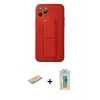 MARSİLYAN™- iPhone 11 Pro Kılıf Akış Doku - Siyah Polymer Nano Ekran Koruyucu + Renkli Kamera Lens Koruma Cam - TU