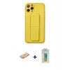 MARSİLYAN™- iPhone 11 Pro Kılıf Akış Doku - Siyah Polymer Nano Ekran Koruyucu + Renkli Kamera Lens Koruma Cam - TU