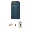 MARSİLYAN™- iPhone 11 Pro Kılıf Akış Doku - Siyah Polymer Nano Ekran Koruyucu + Renkli Kamera Lens Koruma Cam - TU