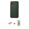 MARSİLYAN™- iPhone 11 Pro Kılıf Akış Doku - Siyah Polymer Nano Ekran Koruyucu + Renkli Kamera Lens Koruma Cam - TU