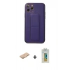 MARSİLYAN™- iPhone 11 Pro Kılıf Akış Doku - Siyah Polymer Nano Ekran Koruyucu + Renkli Kamera Lens Koruma Cam - TU