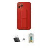 MARSİLYAN™- iPhone 11 Pro Kılıf Akış Doku - Siyah Polymer Nano Ekran Koruyucu + Şeffaf Kamera Lens Koruma Cam