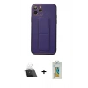 MARSİLYAN™- iPhone 11 Pro Kılıf Akış Doku - Siyah Polymer Nano Ekran Koruyucu + Şeffaf Kamera Lens Koruma Cam