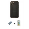 MARSİLYAN™- iPhone 11 Pro Kılıf Akış Doku - Siyah Polymer Nano Ekran Koruyucu + Shine Kamera Lens Koruma Cam - GS