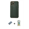 MARSİLYAN™- iPhone 11 Pro Kılıf Akış Doku - Siyah Polymer Nano Ekran Koruyucu + Shine Kamera Lens Koruma Cam - GS