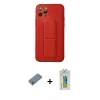 MARSİLYAN™- iPhone 11 Pro Kılıf Akış Doku - Siyah Polymer Nano Ekran Koruyucu + Shine Kamera Lens Koruma Cam - GS