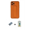 MARSİLYAN™- iPhone 11 Pro Kılıf Akış Doku - Siyah Polymer Nano Ekran Koruyucu + Shine Kamera Lens Koruma Cam - GS