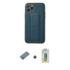 MARSİLYAN™- iPhone 11 Pro Kılıf Akış Doku - Siyah Polymer Nano Ekran Koruyucu + Shine Kamera Lens Koruma Cam - GS