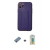 MARSİLYAN™- iPhone 11 Pro Kılıf Akış Doku - Siyah Polymer Nano Ekran Koruyucu + Shine Kamera Lens Koruma Cam - SABE