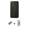 MARSİLYAN™- iPhone 11 Pro Kılıf Akış Doku - Siyah Polymer Nano Ekran Koruyucu + Shine Kamera Lens Koruma Cam - SH